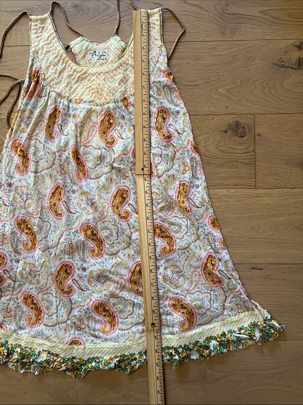 Free People Cream Paisley Sleeveless Nightdress with Yellow & Pink Accents - Picture 5 of 11